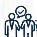 Ikona pro individuální konzultace, znázorňující dvě osoby v rozhovoru